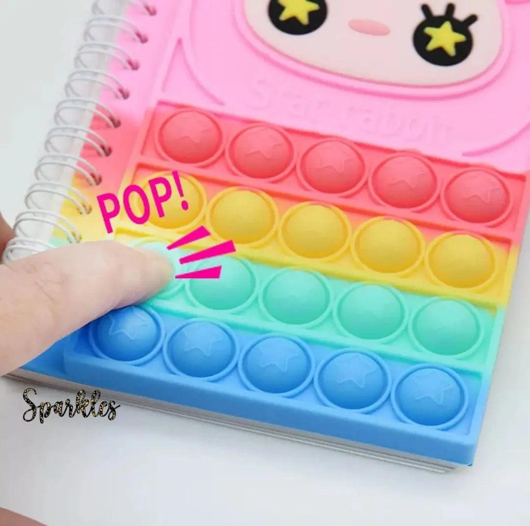 COLORFUL POP-IT SPIRAL NOTEPAD SPARKLES