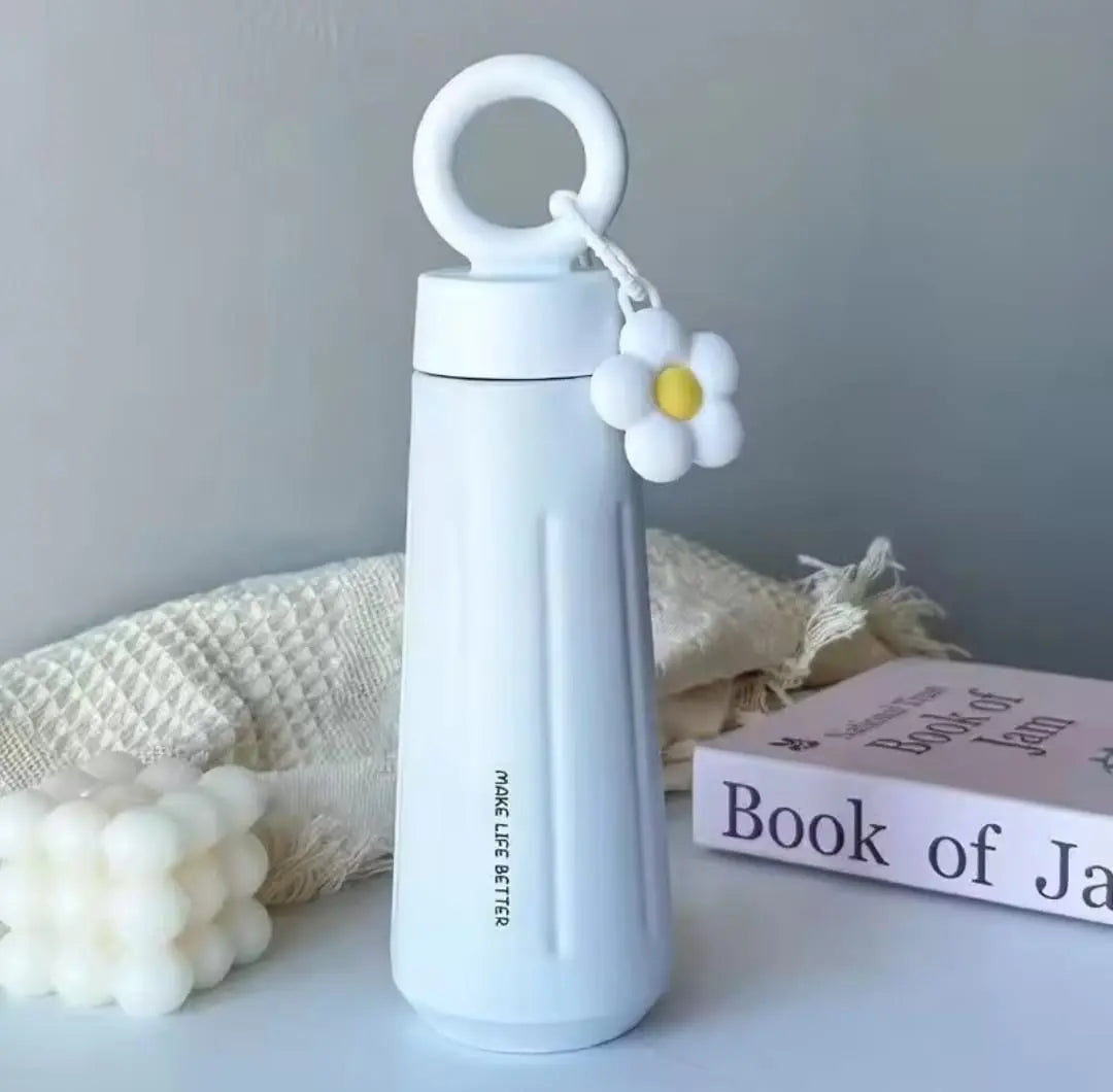 STAINLESS STEEL FLOWER FLASK SPARKLES