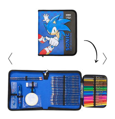 Smiggle Sonic The Hedgehog Zip It Stationery Gift Pack SPARKLES