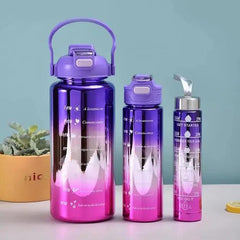 3PCS GRADIENT PORTABLE BOTTLE SET SPARKLES