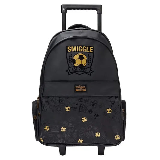 FOOTBALL TROLLEY BACKPACK WITH LIGHT UP WHEELS SPARKLES