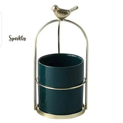 MODERN MARBLE CERAMIC SPARROW PLANTER SPARKLES