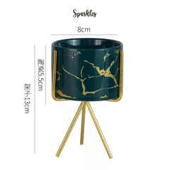 MODERN GLOSSY CERAMIC POT PLANTER SPARKLES