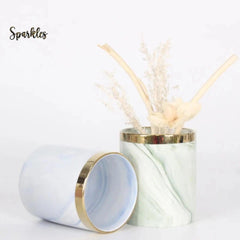 MODERN MARBLE CERAMIC POT PLANTER SPARKLES