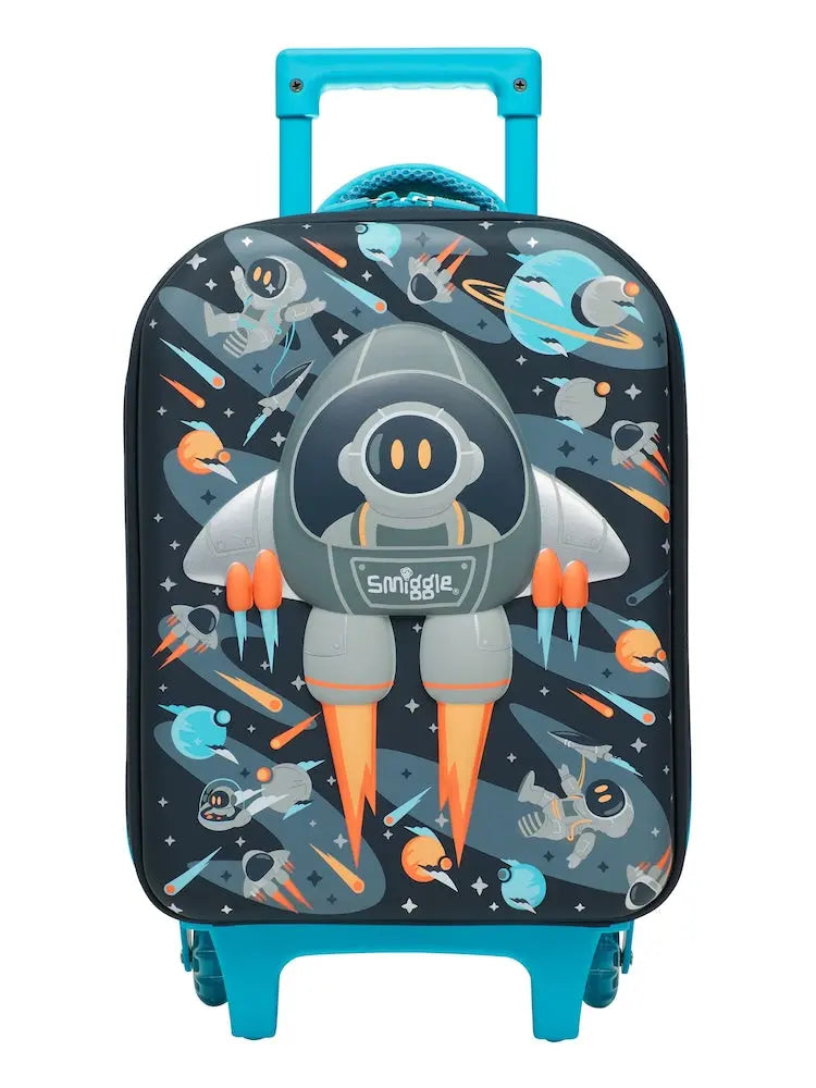 SMIGGLE TRAVEL LUGGAGE TROLLEY - SPACE ROCKET SPARKLES