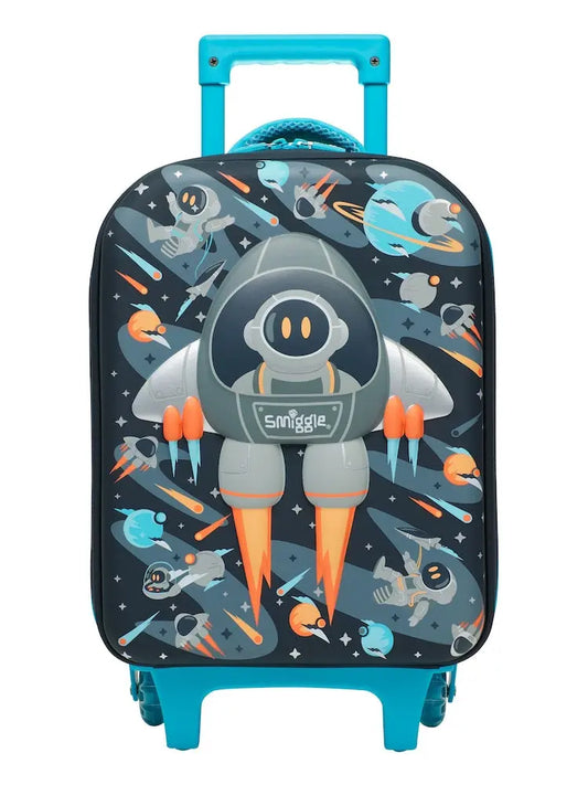 SMIGGLE TRAVEL LUGGAGE TROLLEY - SPACE ROCKET SPARKLES