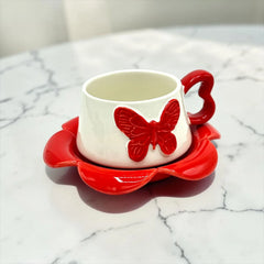 BUTTERFLY CUP SAUCER SET - Sparkles