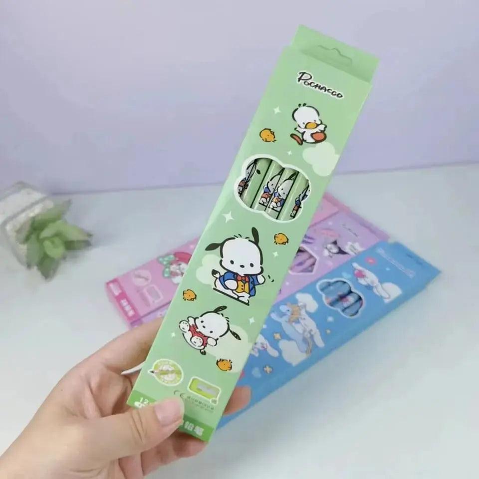 ADORABLE 12 PENCILS SET SPARKLES