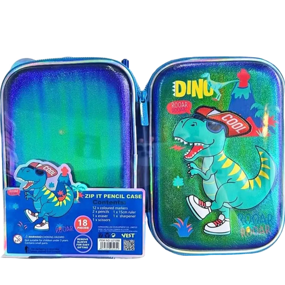 VEST DINOSAUR STATIONERY SET SPARKLES