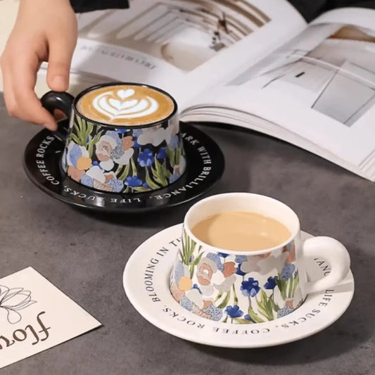 AESTHETIC FLORAL GARDEN CUP SET SPARKLES