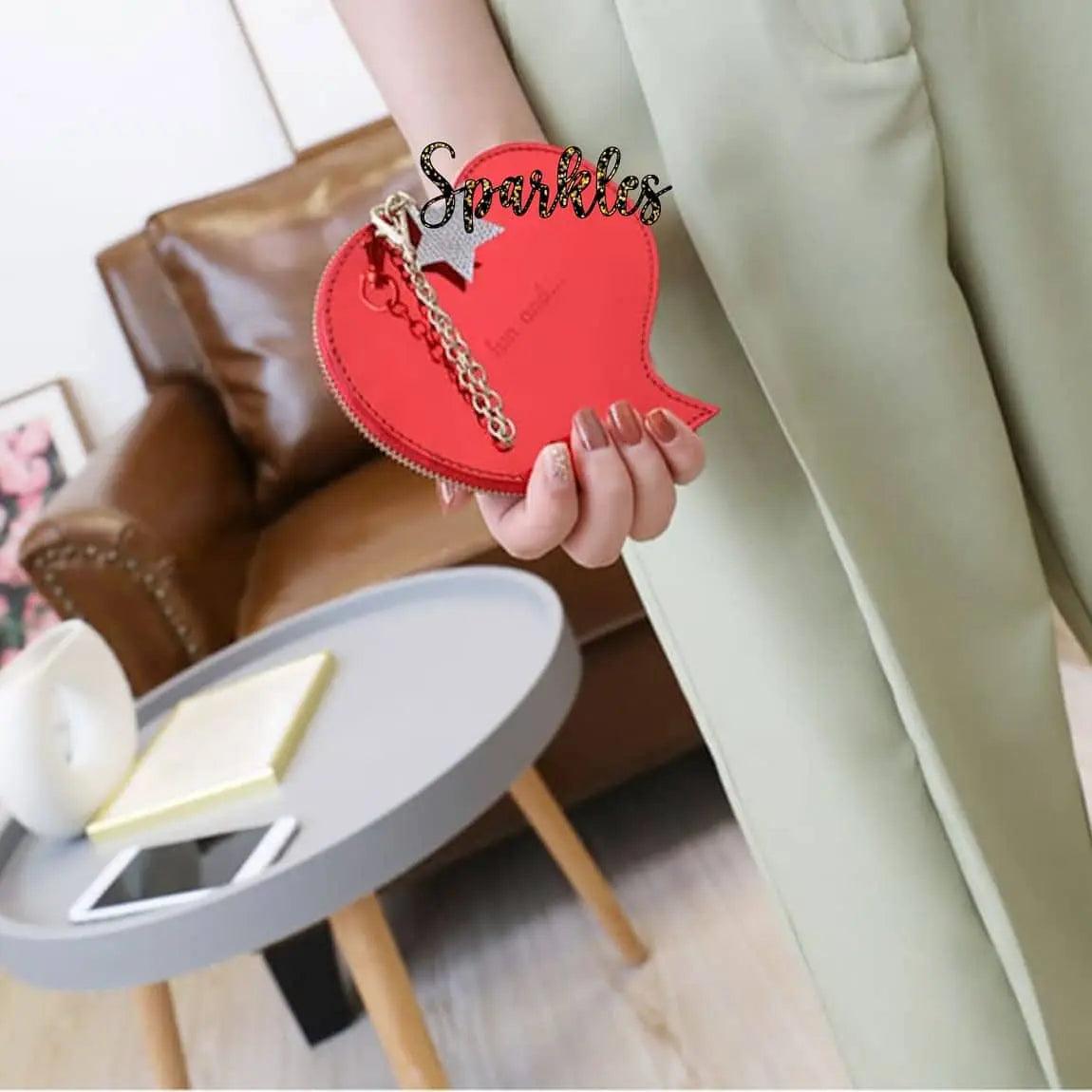 IRIDESCENT HEART POUCH SPARKLES