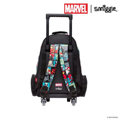 SMIGGLE MARVEL TROLLEY BACKPACK WITH LIGHT UP WHEELS SPARKLES