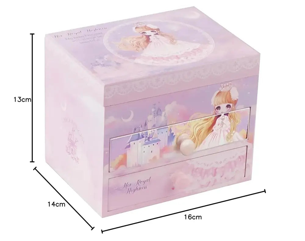 DANCING BALLERINA WOODEN JEWELLERY VANITY SPARKLES