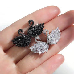 SWAN STUD EARRINGS SPARKLES