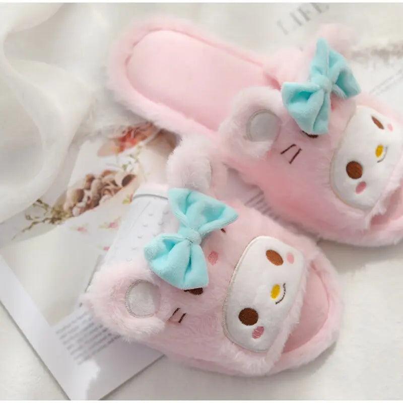 BEAUTIFUL FURY PLUSH SLIPPERS FOR WINTER SPARKLES