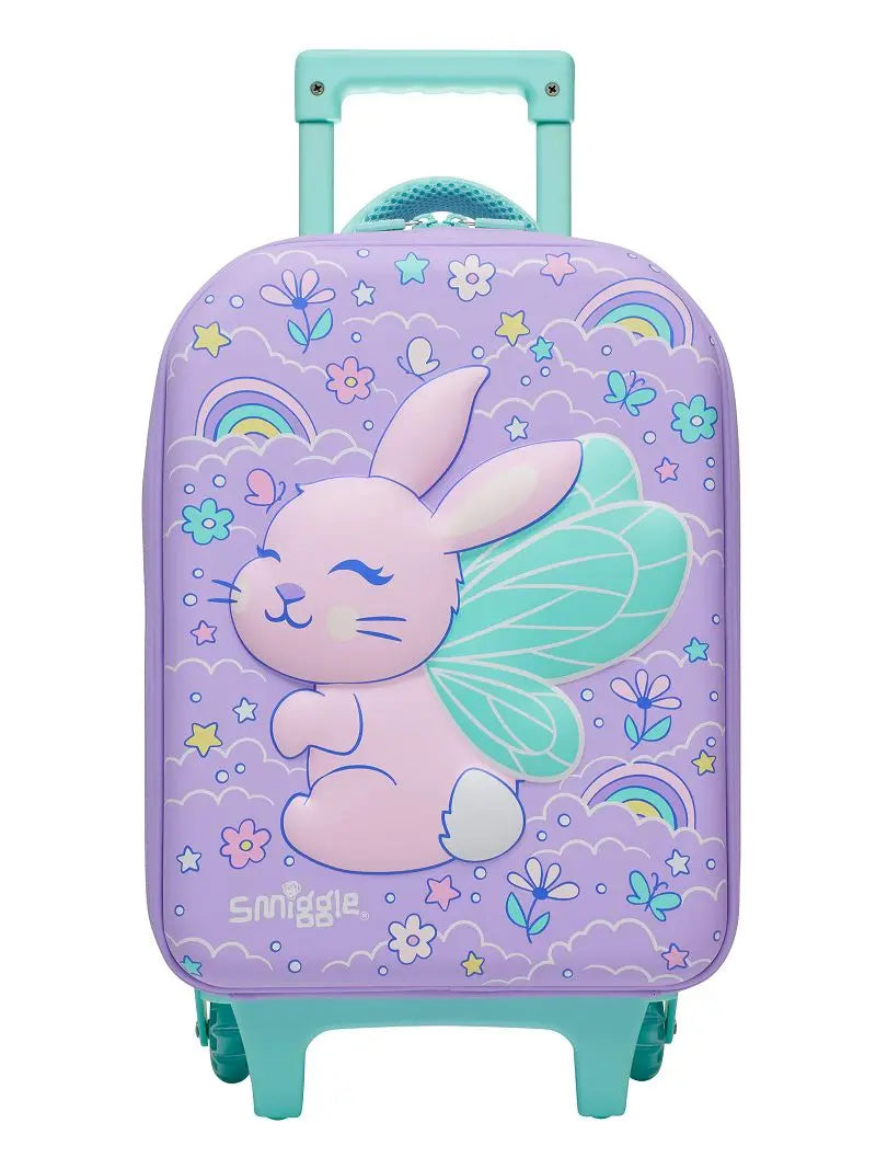 SMIGGLE TRAVEL LUGGAGE TROLLEY - PURPLE FAIRY BUNNY SPARKLES