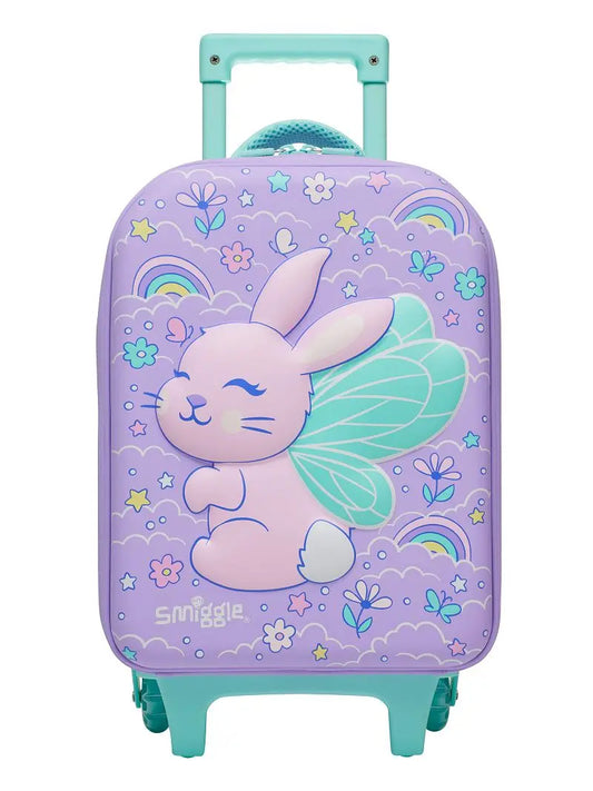 SMIGGLE TRAVEL LUGGAGE TROLLEY - PURPLE FAIRY BUNNY SPARKLES