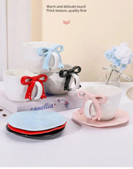 TRENDING GLOSSY BOW MUG WITH SAUCER - Sparkles