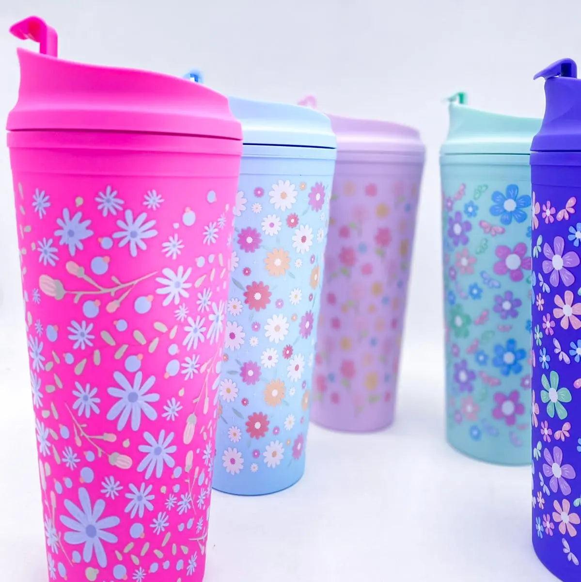 TRENDY FLORAL TUMBLER SPARKLES