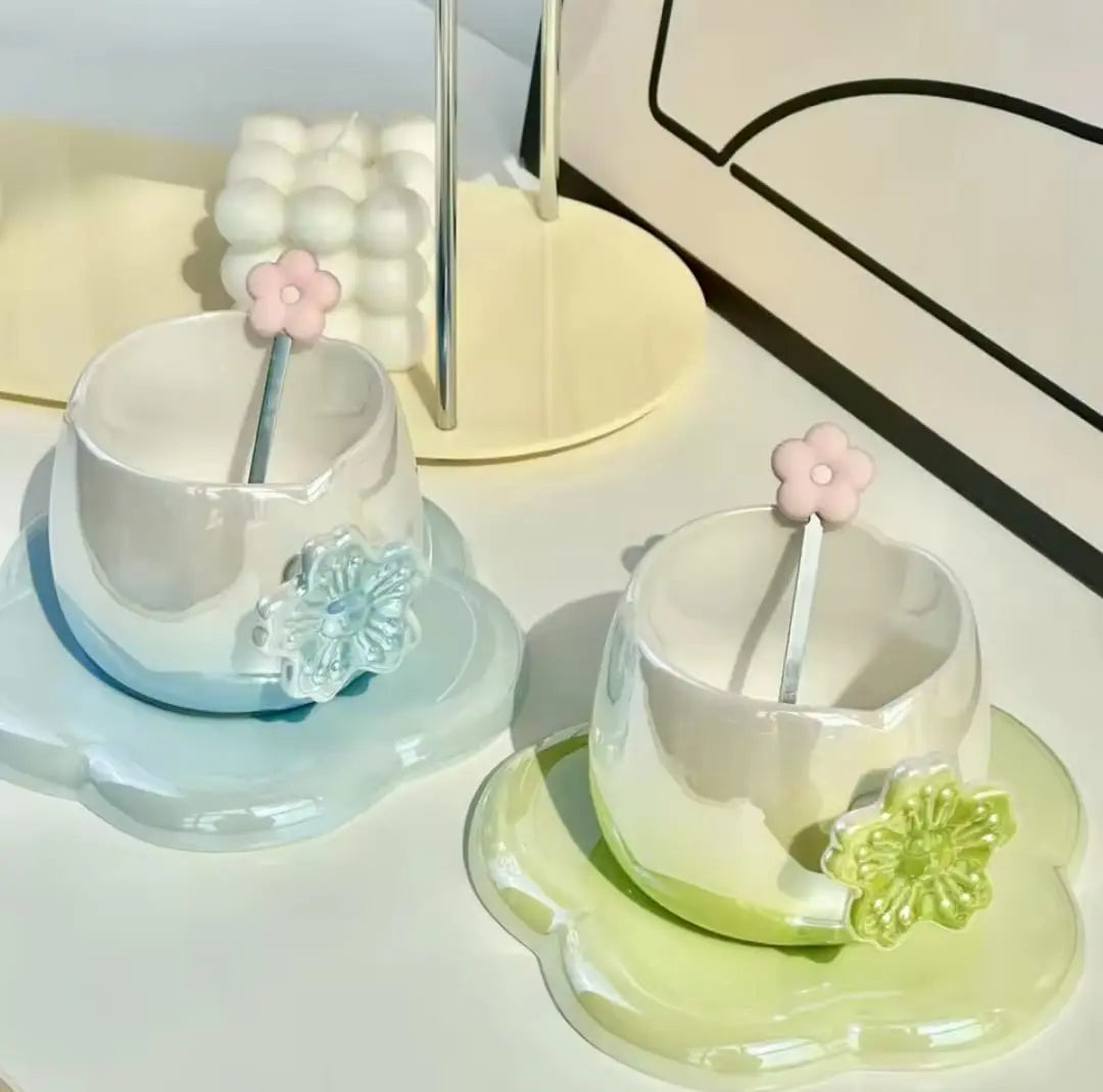 CERAMIC CHERRY BLOSSOM MUG SET SPARKLES