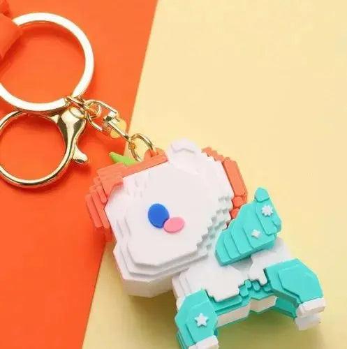 BUILDING BLOCK UNICORN KEYCHAIN SPARKLES