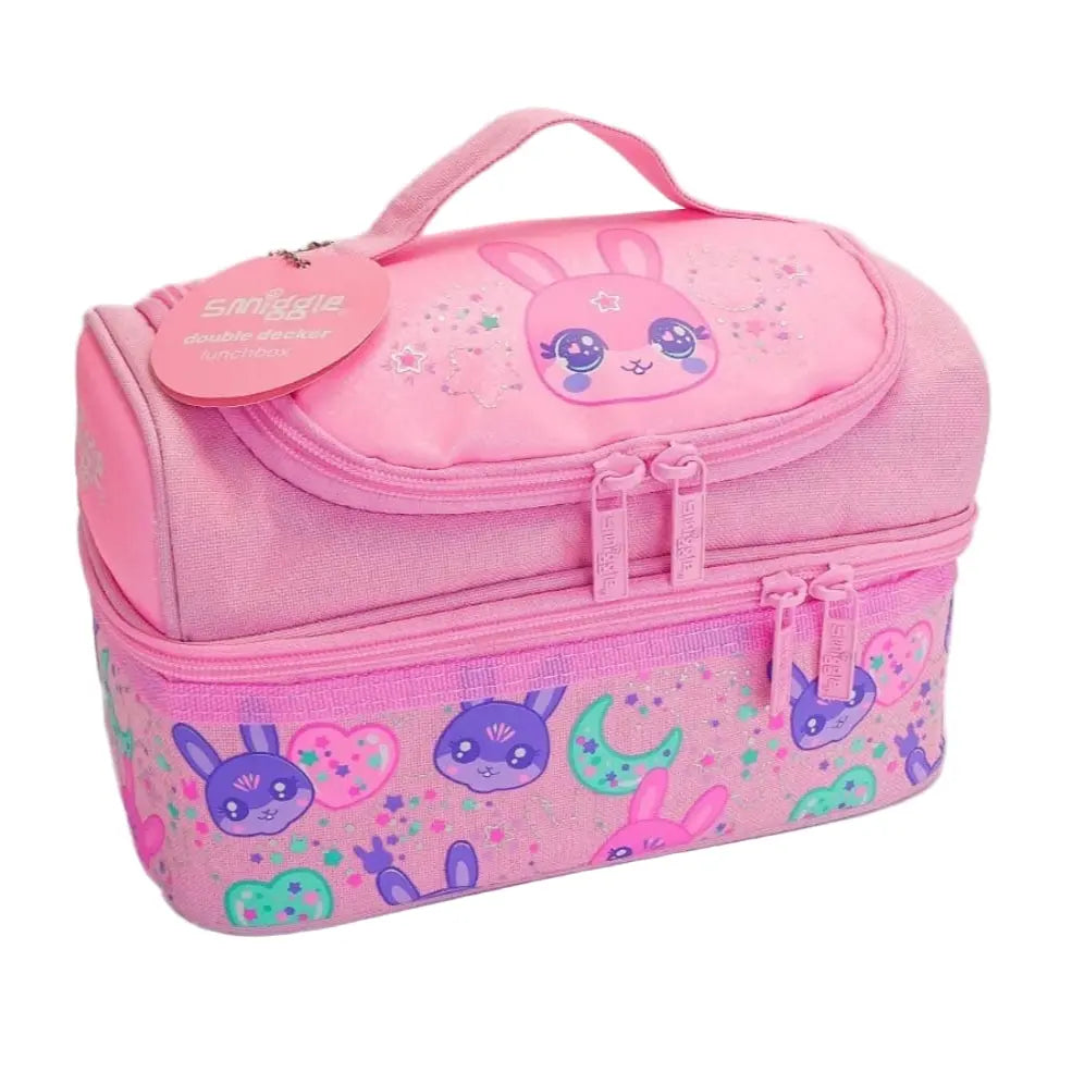 SMIGGLE BUNNY DOUBLE DECKER LUNCH BAG SPARKLES