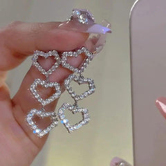 TRENDY HEART EARRINGS SPARKLES