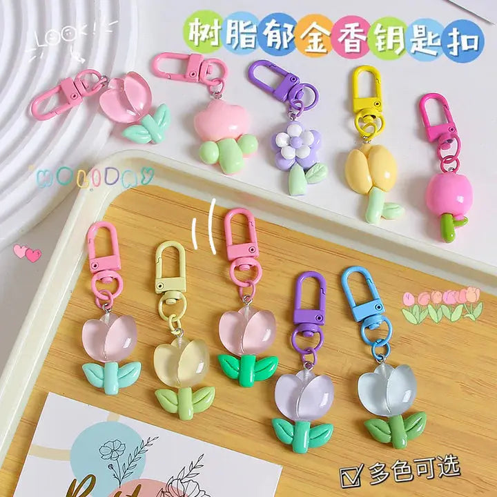 KAWAII FLORAL KEYCHAIN SPARKLES