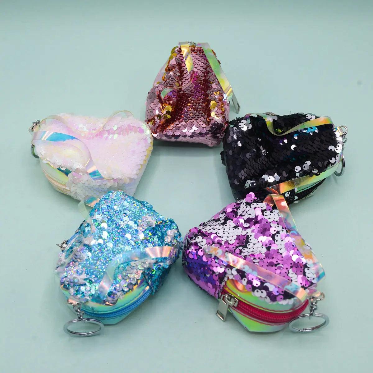 CUTE SEQUENCE KEYCHAIN POUCH SPARKLES