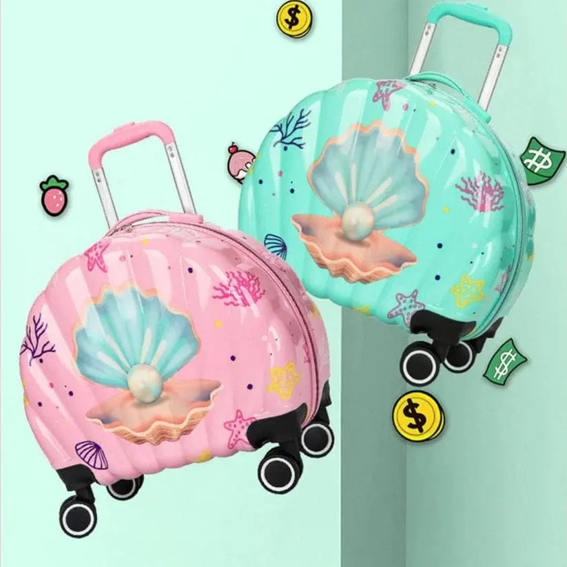 BEAUTIFUL SHELL LUGGAGE BAG SET SPARKLES