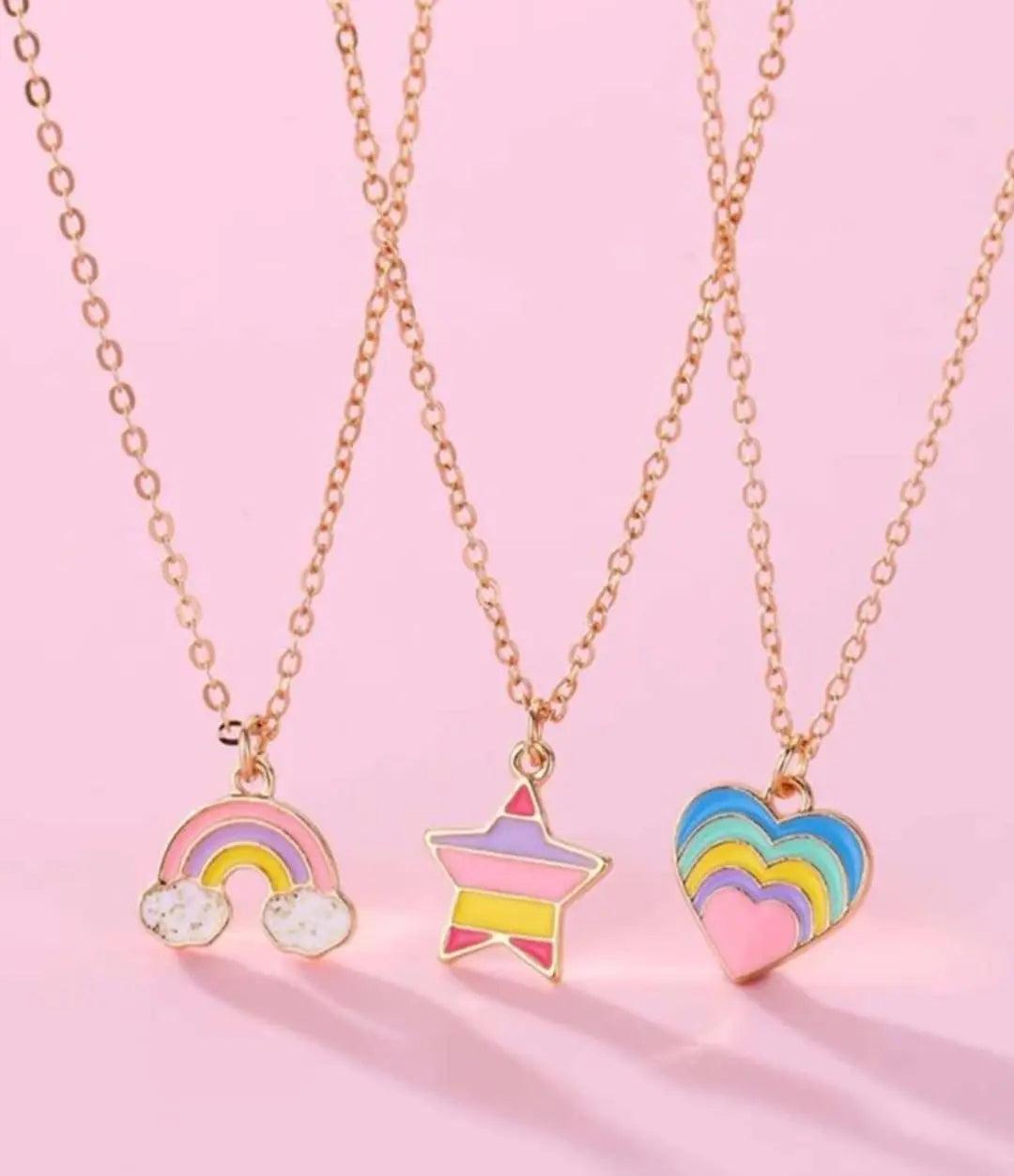 3 TRENDY COLORFUL NECKLACES SPARKLES