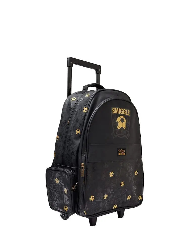 FOOTBALL TROLLEY BACKPACK WITH LIGHT UP WHEELS SPARKLES