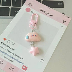 KAWAII SMILEY CLOUD KEYCHAIN SPARKLES