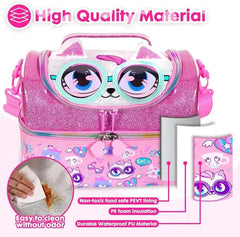 AESTHETIC KITTY DUAL COMPARTMENT LUNCH BAG SPARKLES