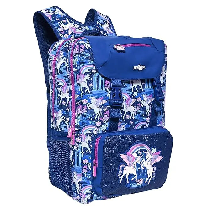 ORIGINAL BLUE UNICORN FLAP OVER BACKPACK SPARKLES