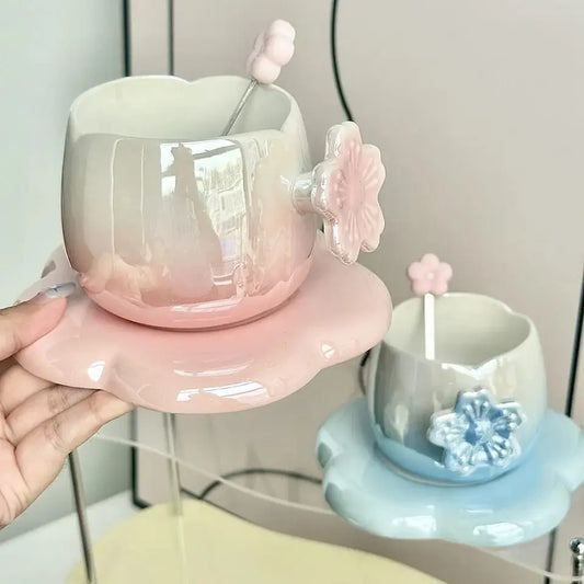CERAMIC CHERRY BLOSSOM MUG SET