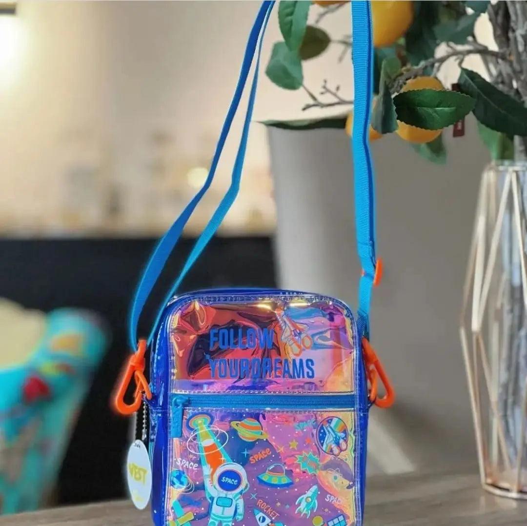 IRIDESCENT HOLOGRAPHIC SLING BAG SPARKLES