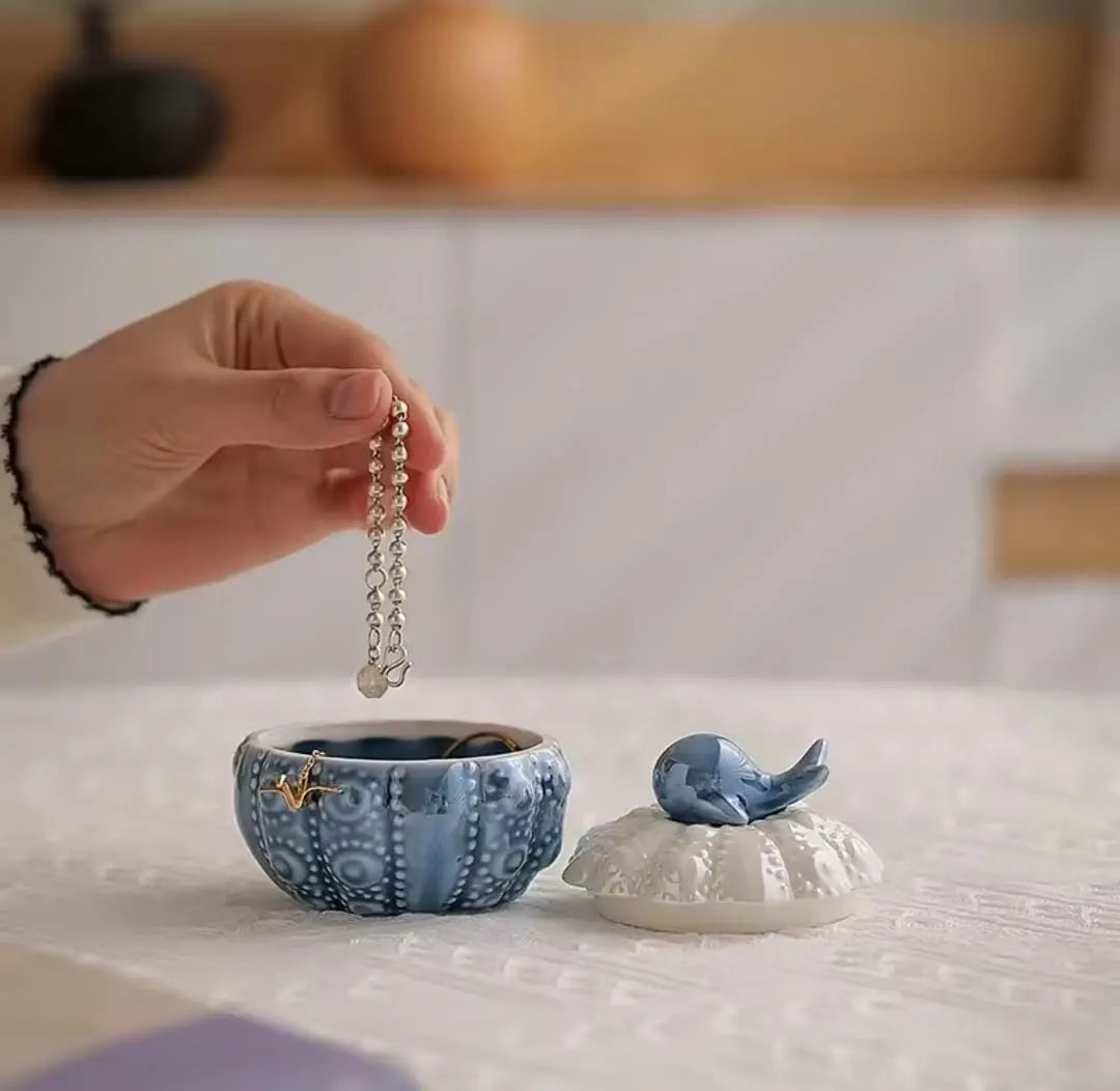 CERAMIC JEWELRY TRINKET BOX SPARKLES