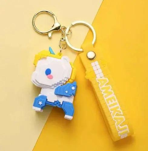 BUILDING BLOCK UNICORN KEYCHAIN SPARKLES