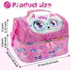 AESTHETIC KITTY DUAL COMPARTMENT LUNCH BAG SPARKLES