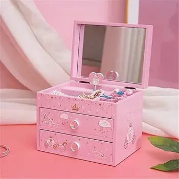 PRINCESS CASTLE WOODEN JEWELLERY VANITY SPARKLES
