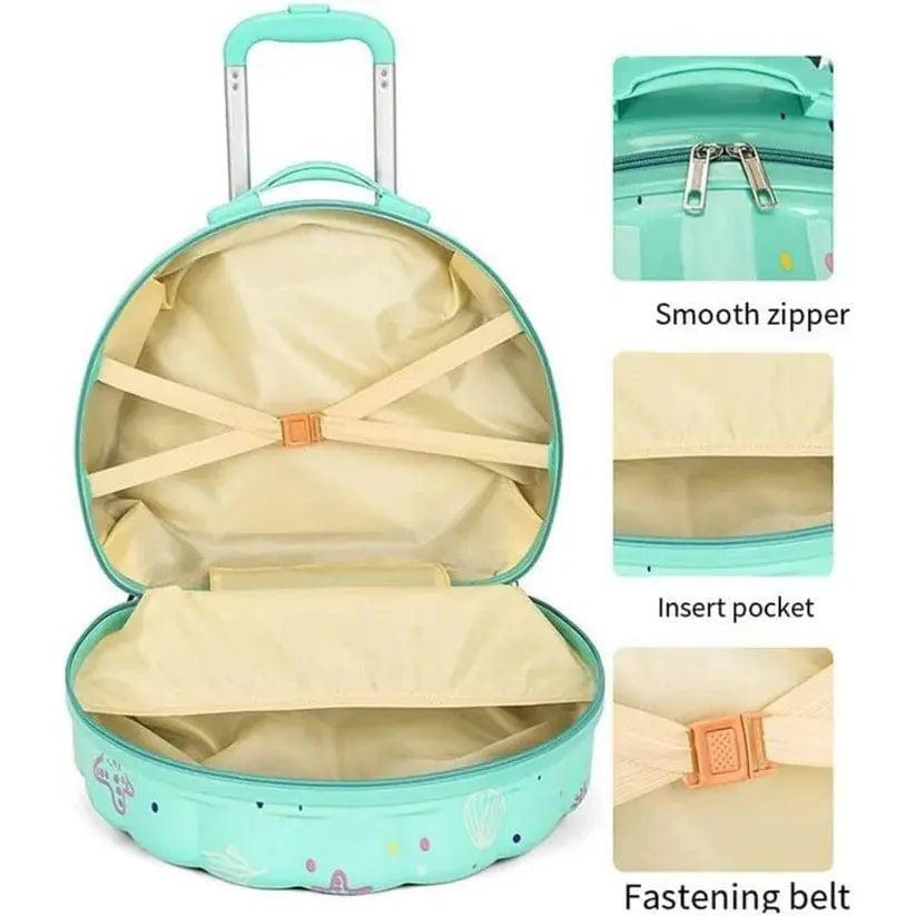 BEAUTIFUL SHELL LUGGAGE BAG SET SPARKLES