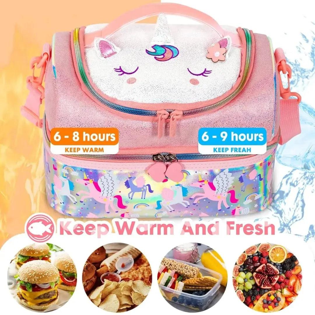 FOREVER GLITTER DUAL COMPARTMENT LUNCH BAG SPARKLES