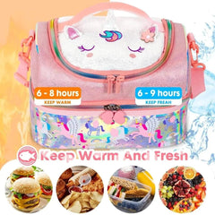 FOREVER GLITTER DUAL COMPARTMENT LUNCH BAG SPARKLES