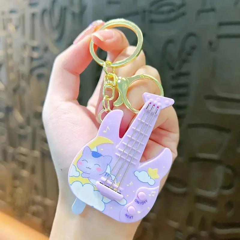 MUSICAL GUITAR KEYCHAIN SPARKLES