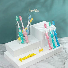 4 X BEAR TOOTH BRUSHES SET SPARKLES