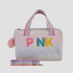 PINK MINI DUFFEL BAG SPARKLES