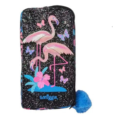 BLACK FLAMINGO PENCIL CASE SPARKLES