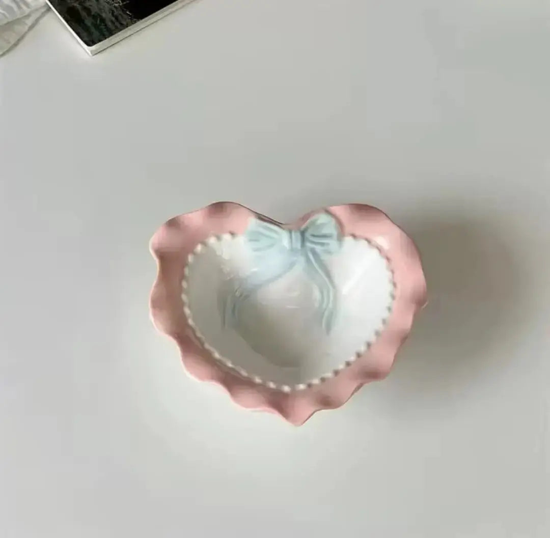 CERAMIC HEART TRINKET BOWL SPARKLES