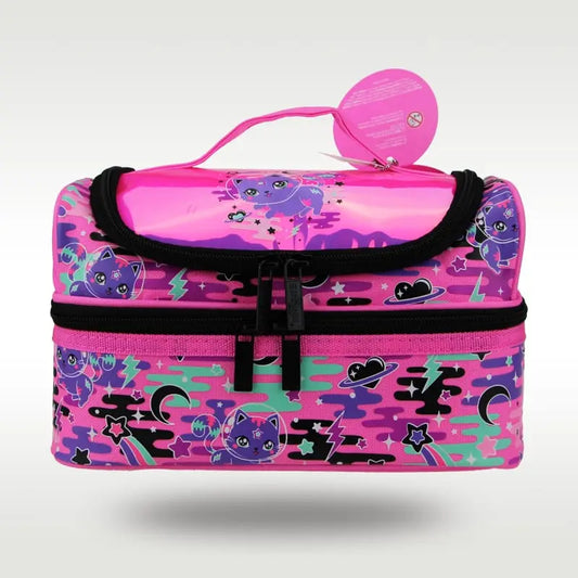 ORIGINAL SHIMMERY PINK CAT LUNCH BAG SPARKLES